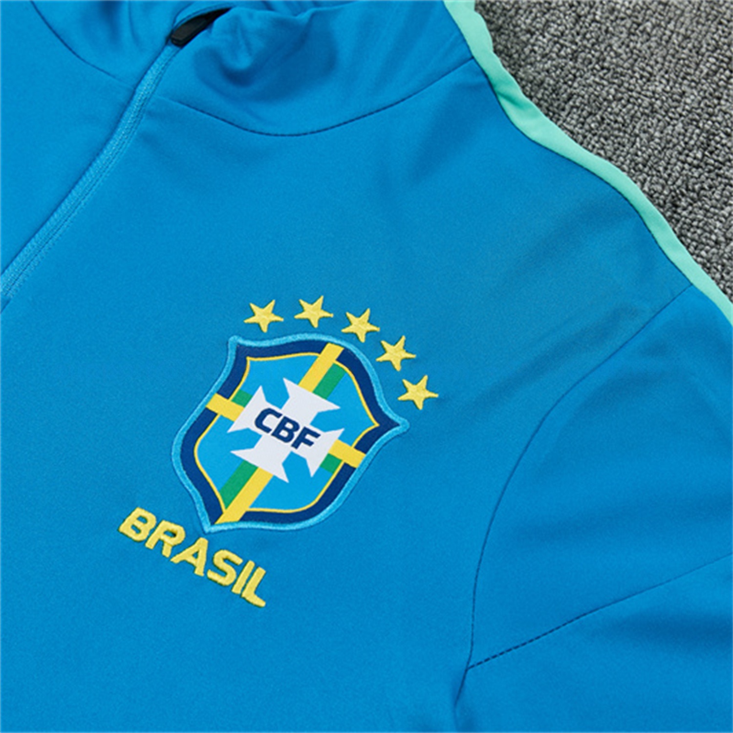 Brazil 2026 Long Sleeve Training Set - Sky Blue Top & Dark Green Pants - Unitedfutballjersey