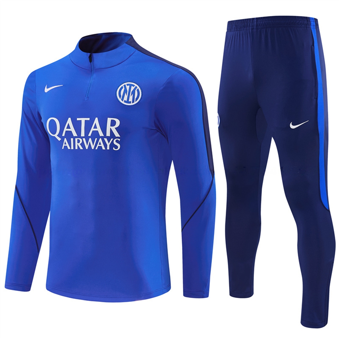 Inter Milan 26-27 Long Sleeve Training Set - Blue Top & Royal Blue Pants - Unitedfutballjersey