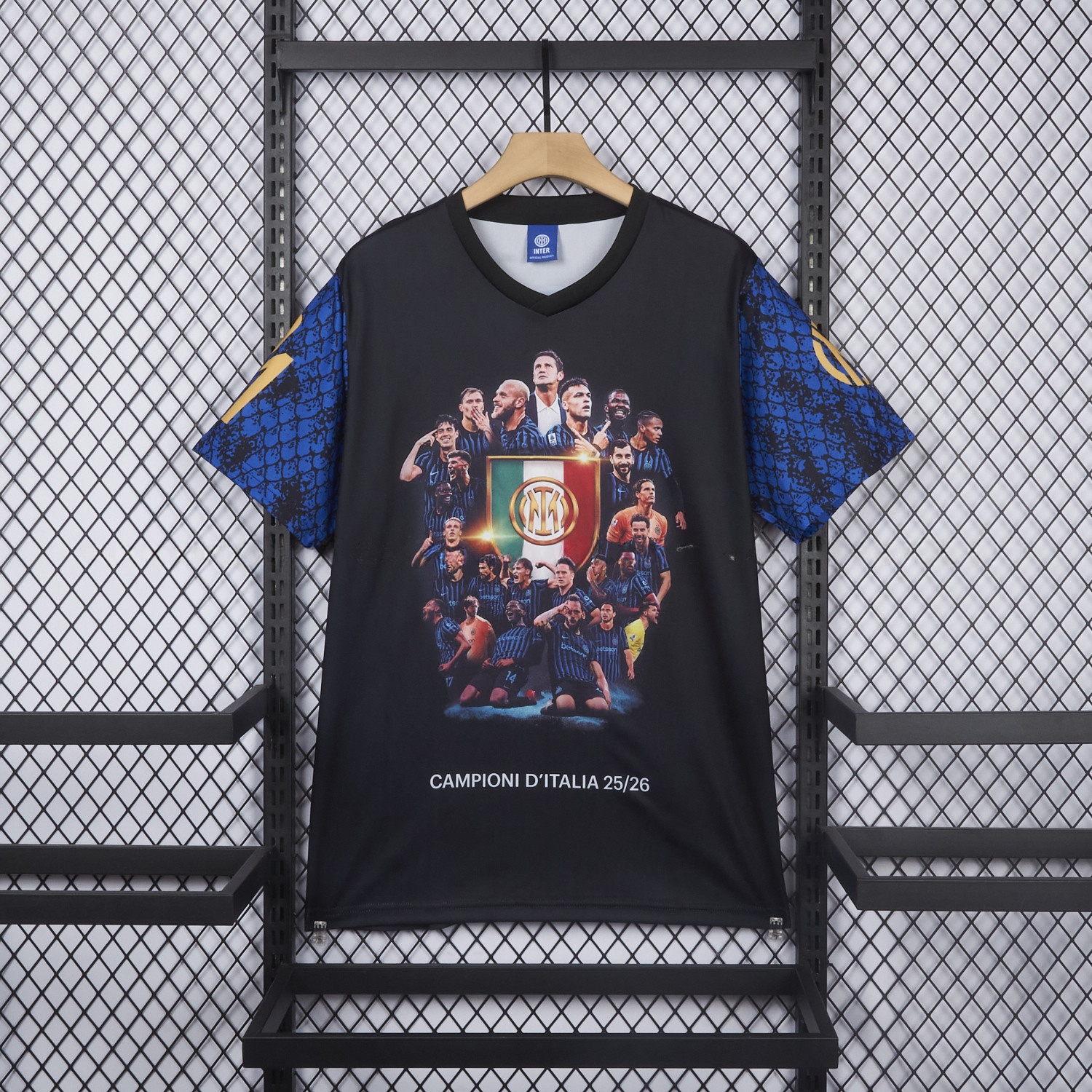 Inter Milan 2026 Serie A Champions Commemorative Black T-Shirt - Unitedfutballjersey