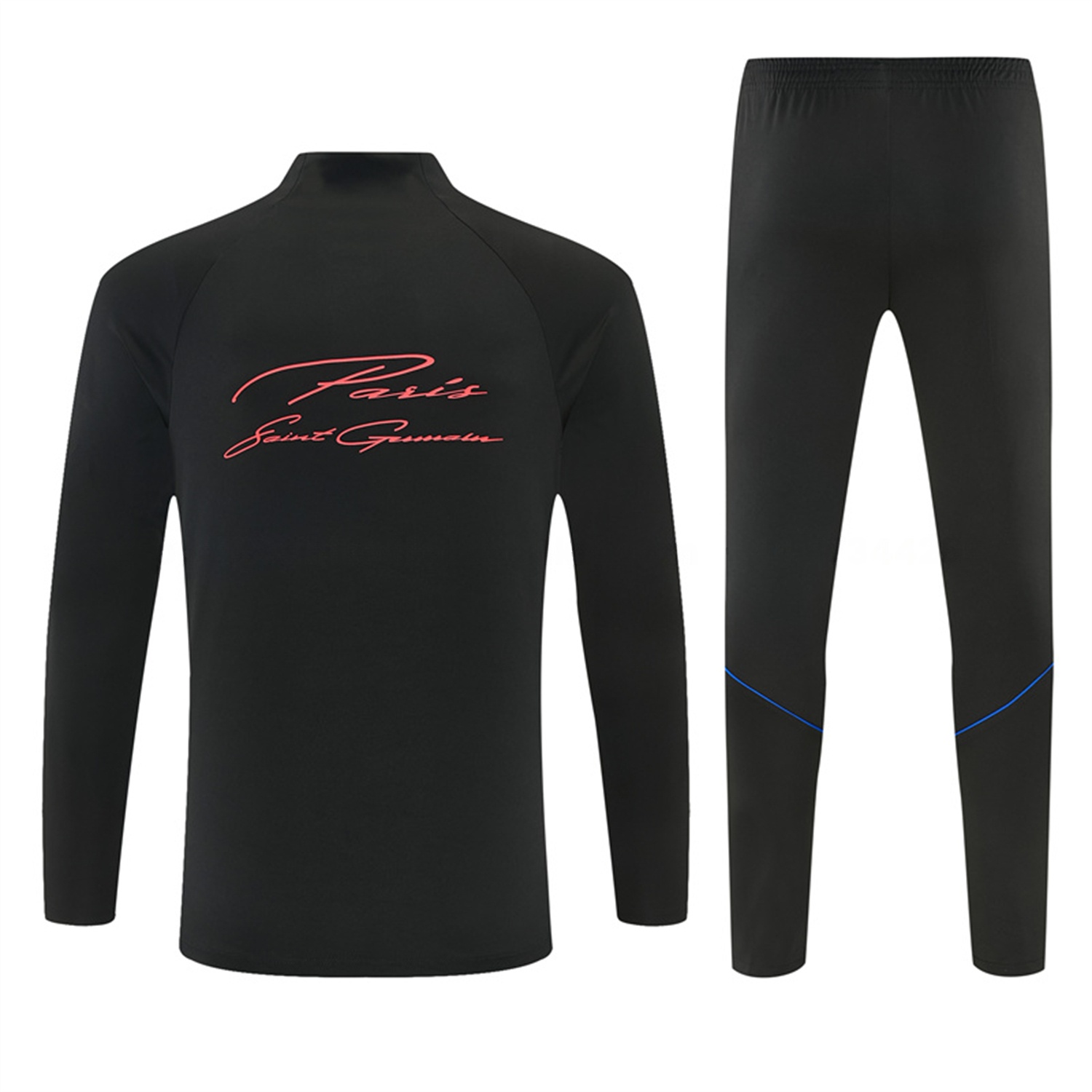 Paris Saint-Germain 26-27 Kids Long Sleeves Training Set - Black With Pink Top & Pants - Unitedfutballjersey