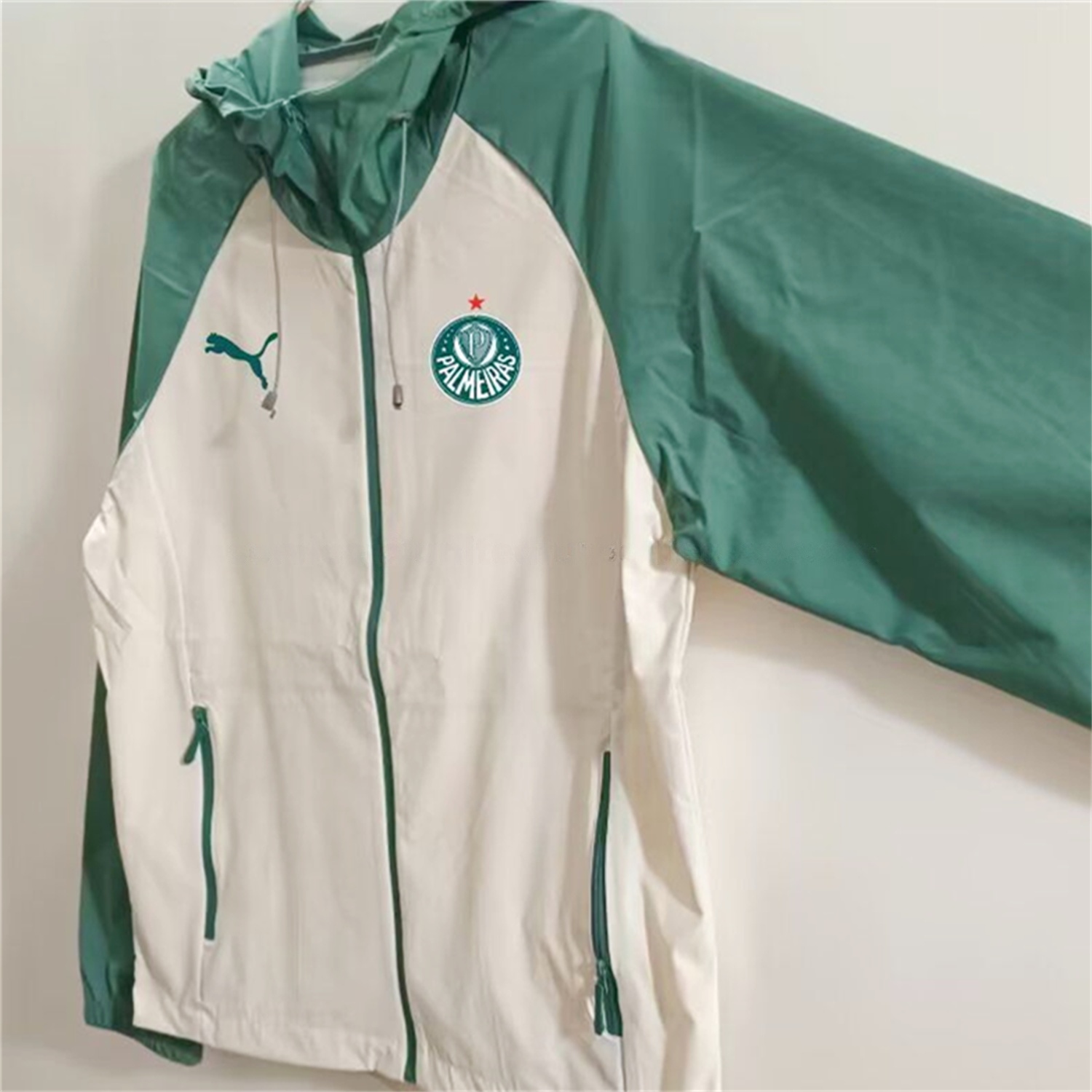 Palmeiras 25-26 Training Windbreaker Jacket - Grey With Green - Unitedfutballjersey