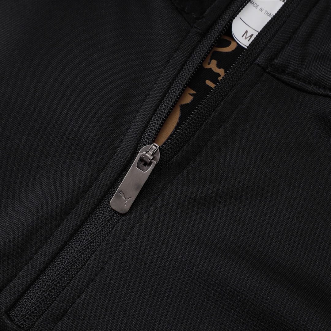 Portugal 2026 Long Sleeve Training Set - Gold Lines Black Top & Pants - Unitedfutballjersey