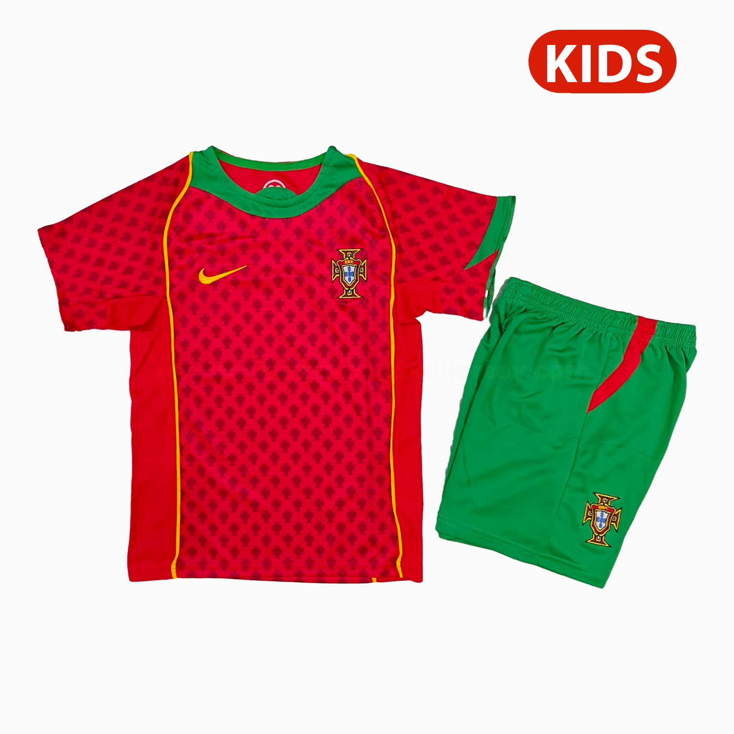 Retro Portugal 2004 Home Kids Kit - Unitedfutballjersey