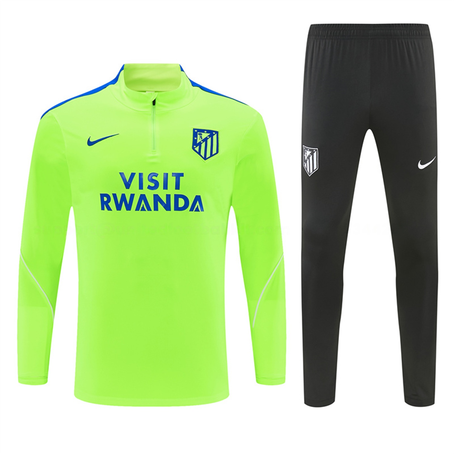 Atletico Madrid 26-27 Long Sleeves Training Set - Neon Green Top & Black Pants - Unitedfutballjersey