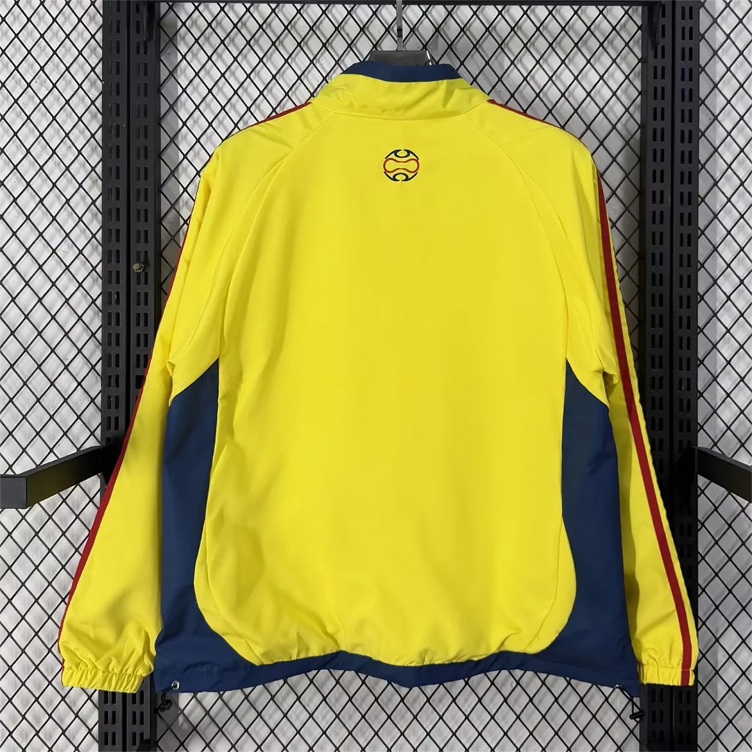 Colombia 2026 Retro Style Windbreaker Jacket - Yellow - Unitedfutballjersey