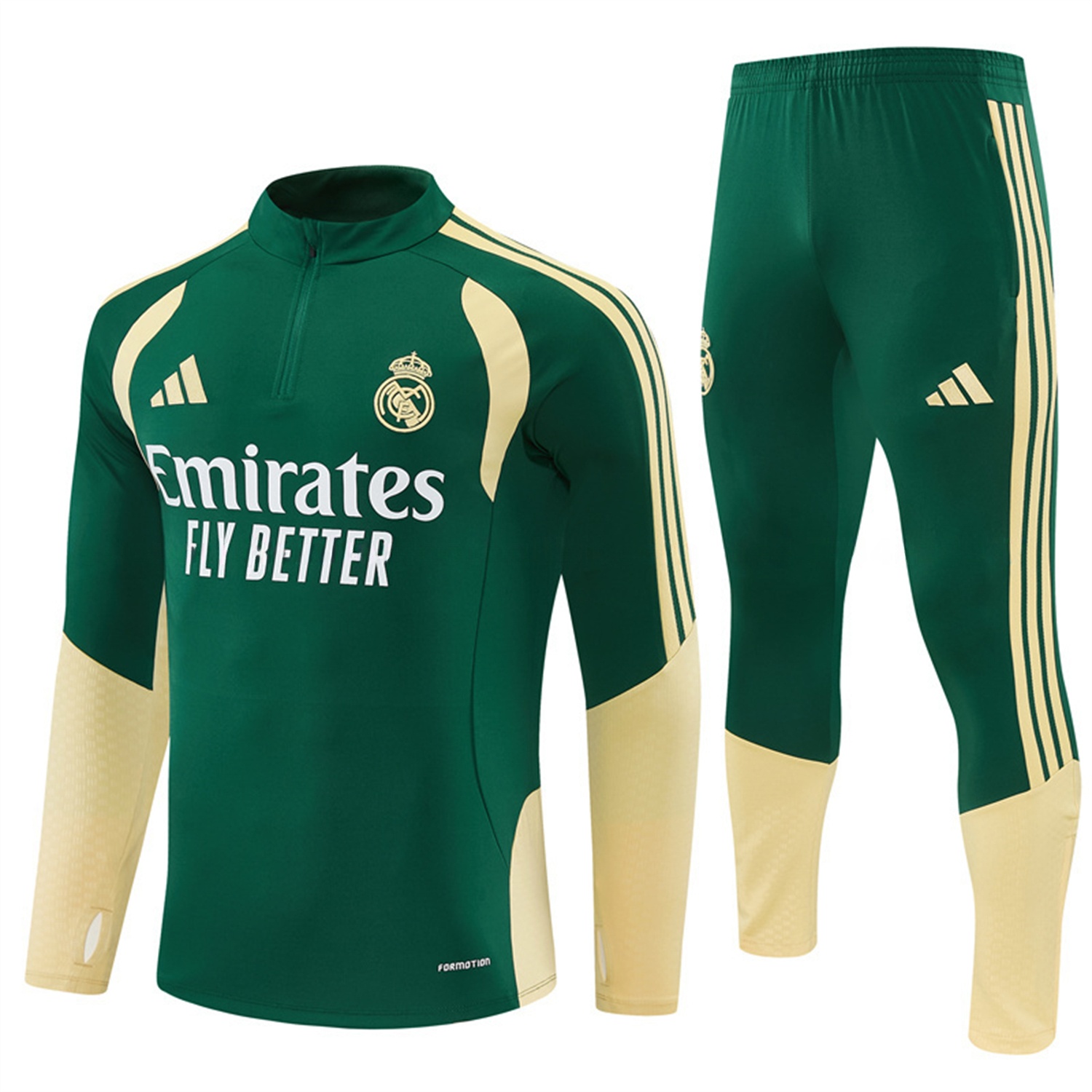 Real Madrid 26-27 Long Sleeves Training Set - Green Top And Green Pants - Unitedfutballjersey