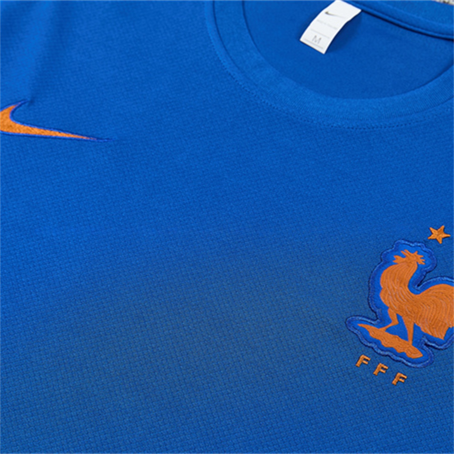 France 2026 Kids Short-Sleeve Training Set - Blue Top & Shorts - Unitedfutballjersey