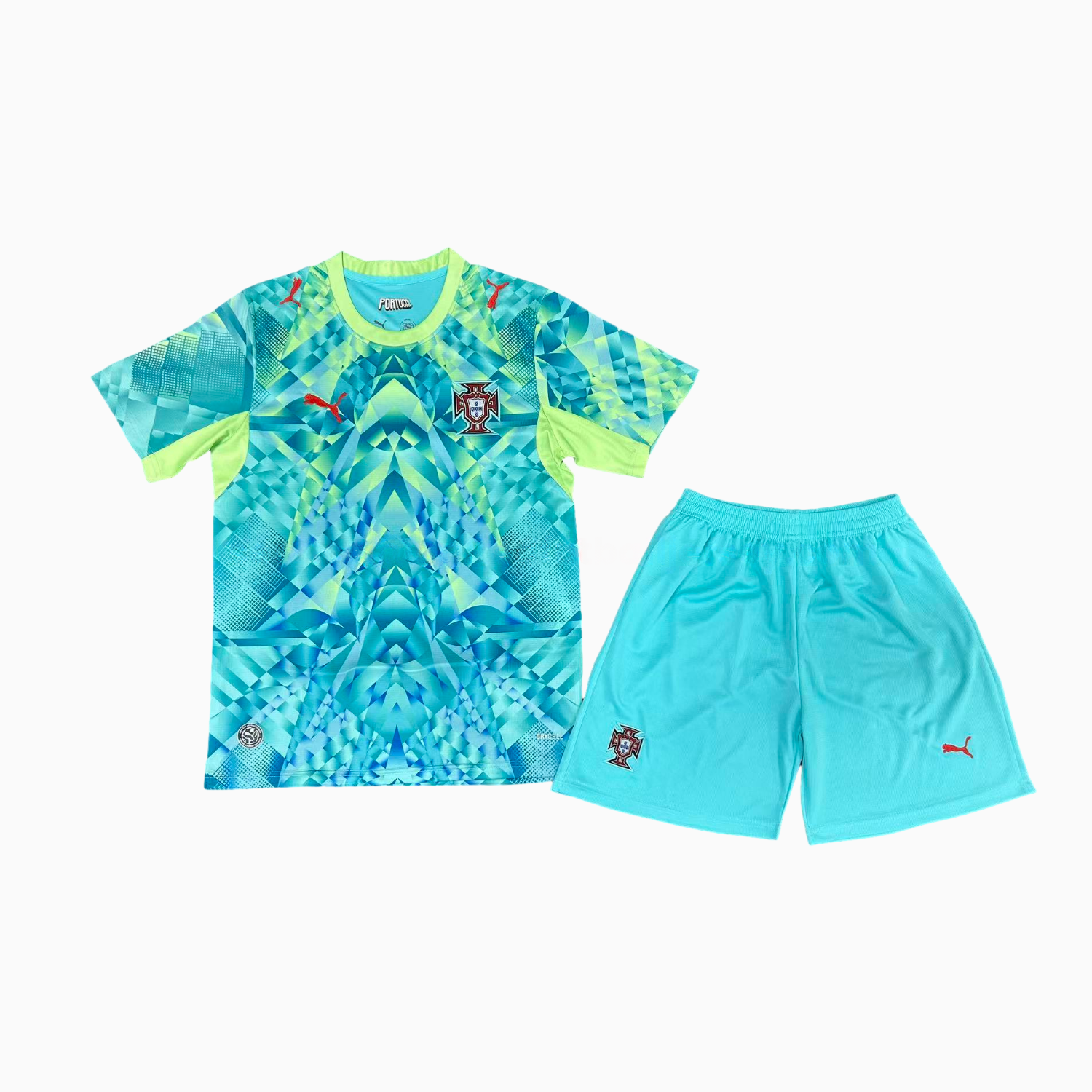 Portugal 2026 Goalkeeper Green Kids Kit - Unitedfutballjersey