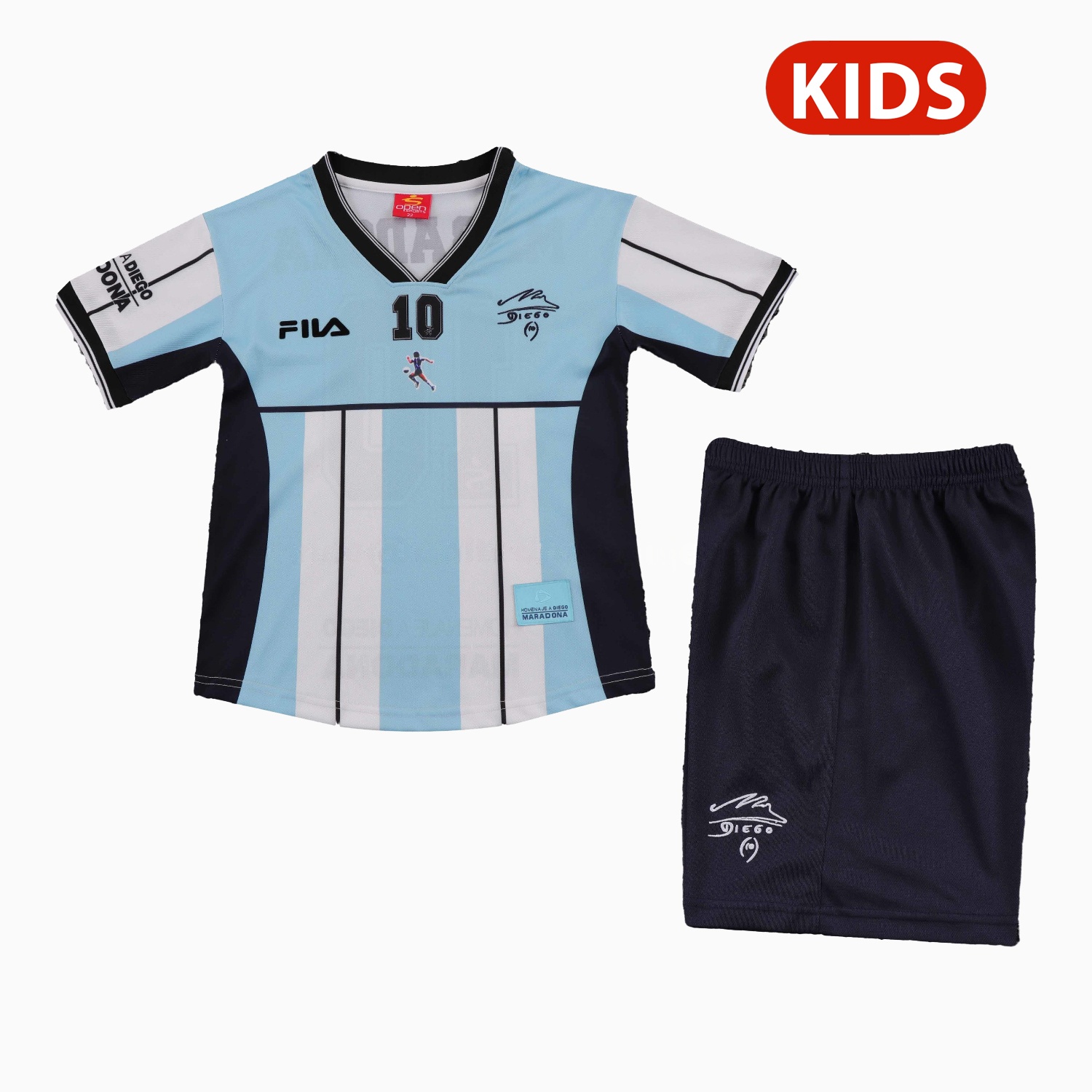 Retro Argentina 2001 Maradona Special Kids Kit - Unitedfutballjersey