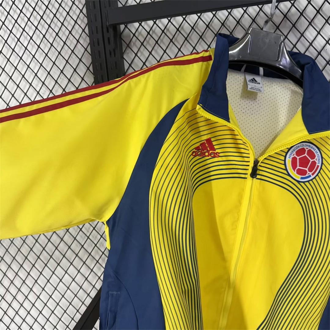 Colombia 2026 Retro Style Windbreaker Jacket - Yellow - Unitedfutballjersey