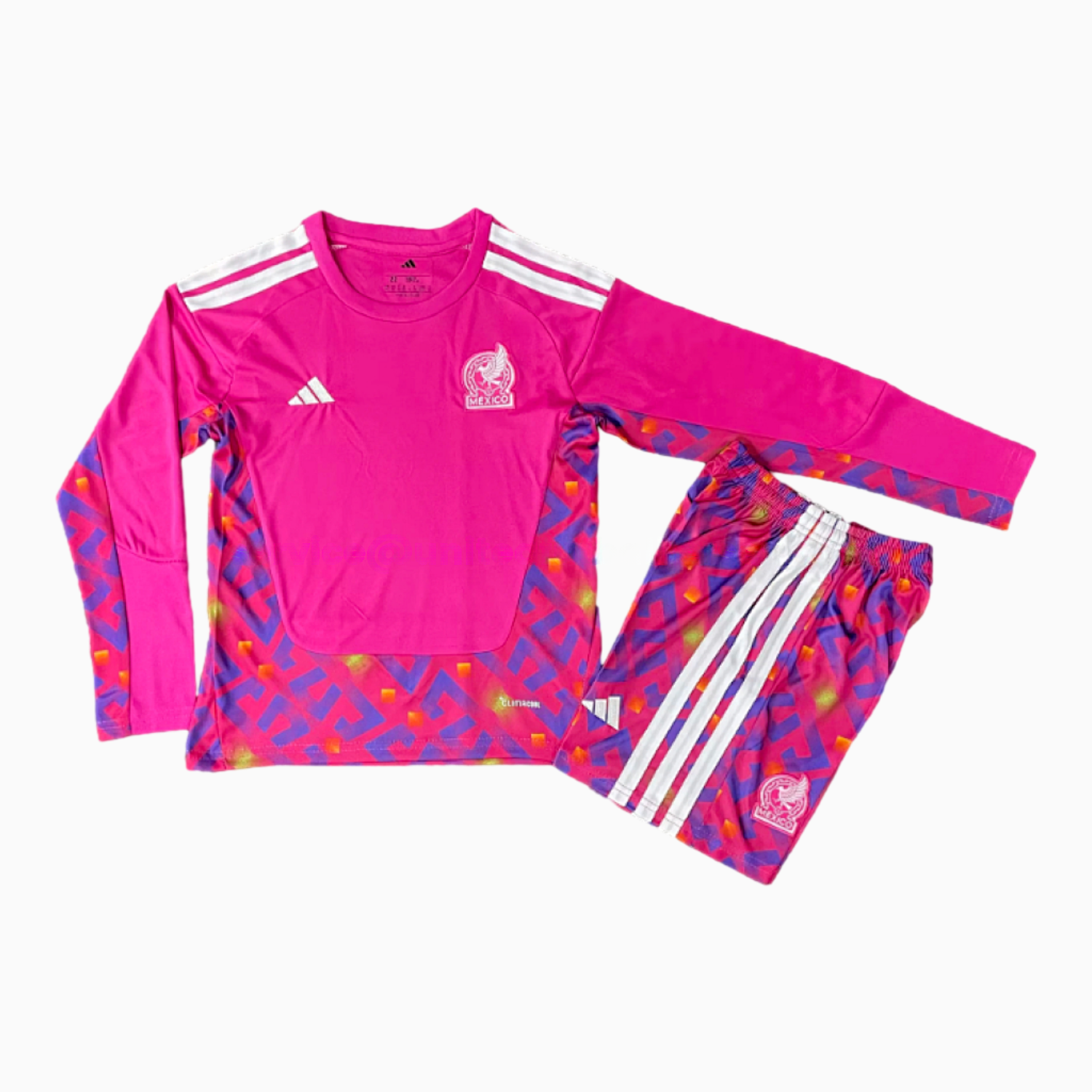 Mexico 2026 Goalkeeper Pink Long Sleeves Kids Kit - Unitedfutballjersey