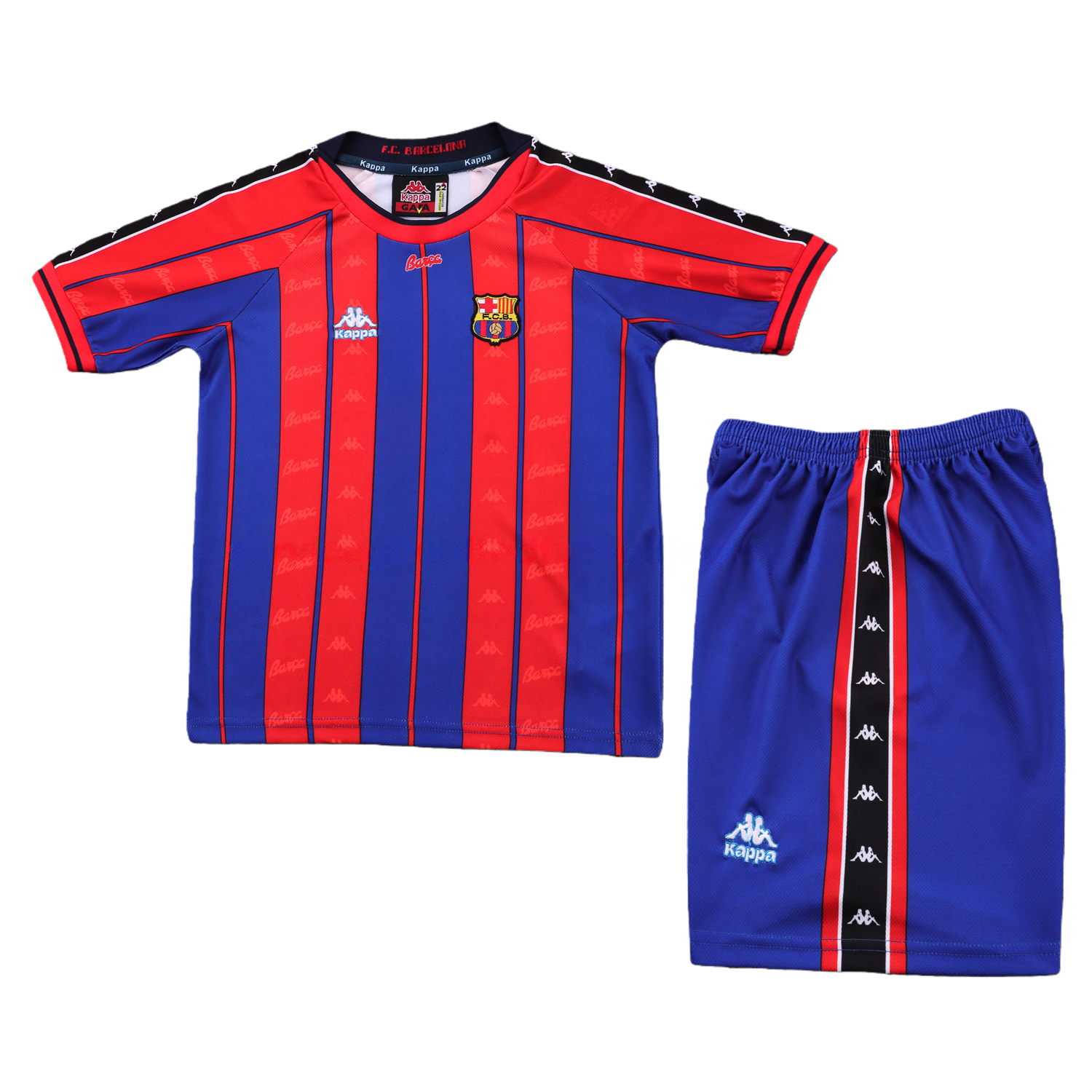 Retro Barcelona 1996-97 Home Kids Kit - Unitedfutballjersey