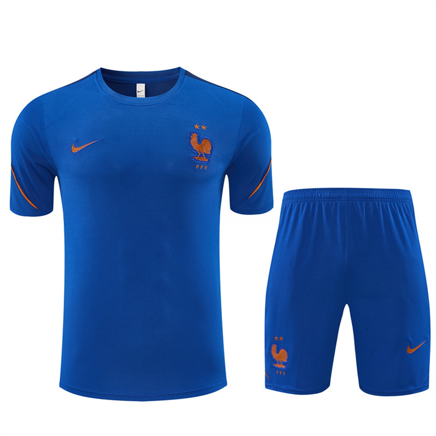 France 2026 Kids Short-Sleeve Training Set - Blue Top & Shorts - Unitedfutballjersey