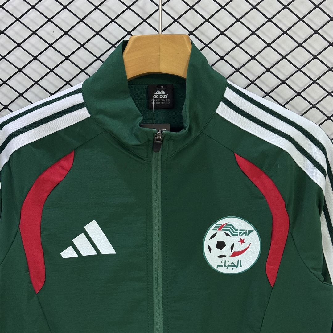Algeria 2026 Windbreaker Training Set - Deep Green Top and Pants - Unitedfutballjersey