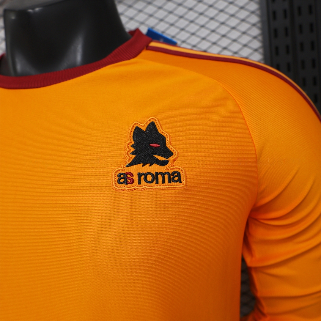 AS Roma 25-26 Retro Casual Style Orange Special Long Sleeves Jersey - Player Version - Unitedfutballjersey