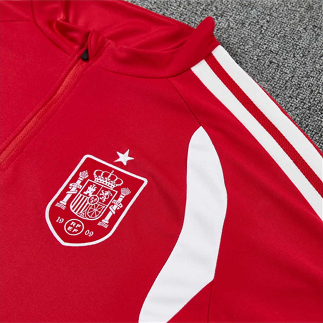 Spain 2026 Long Sleeve Training Set - Red Top & Black Pants - Unitedfutballjersey
