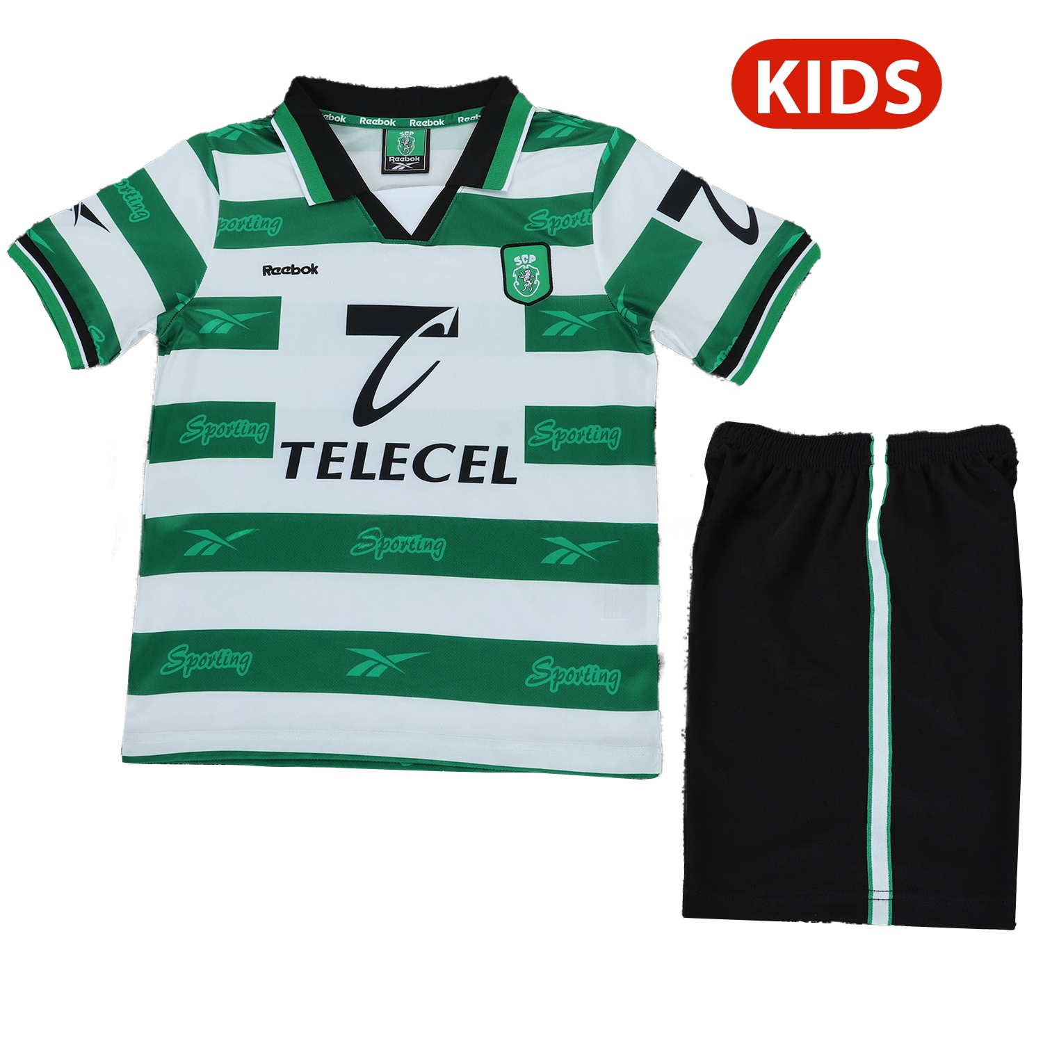 Retro Sporting CP 1999-00 Home Kids Kit - Unitedfutballjersey