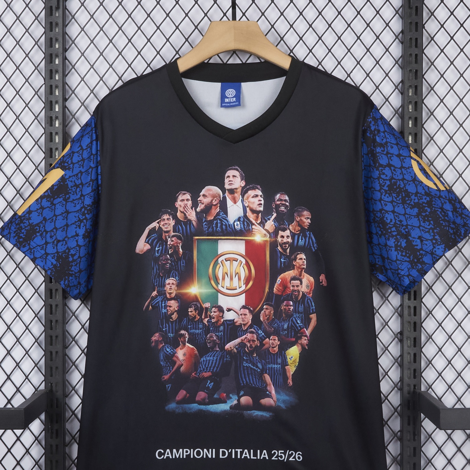Inter Milan 2026 Serie A Champions Commemorative Black T-Shirt - Unitedfutballjersey