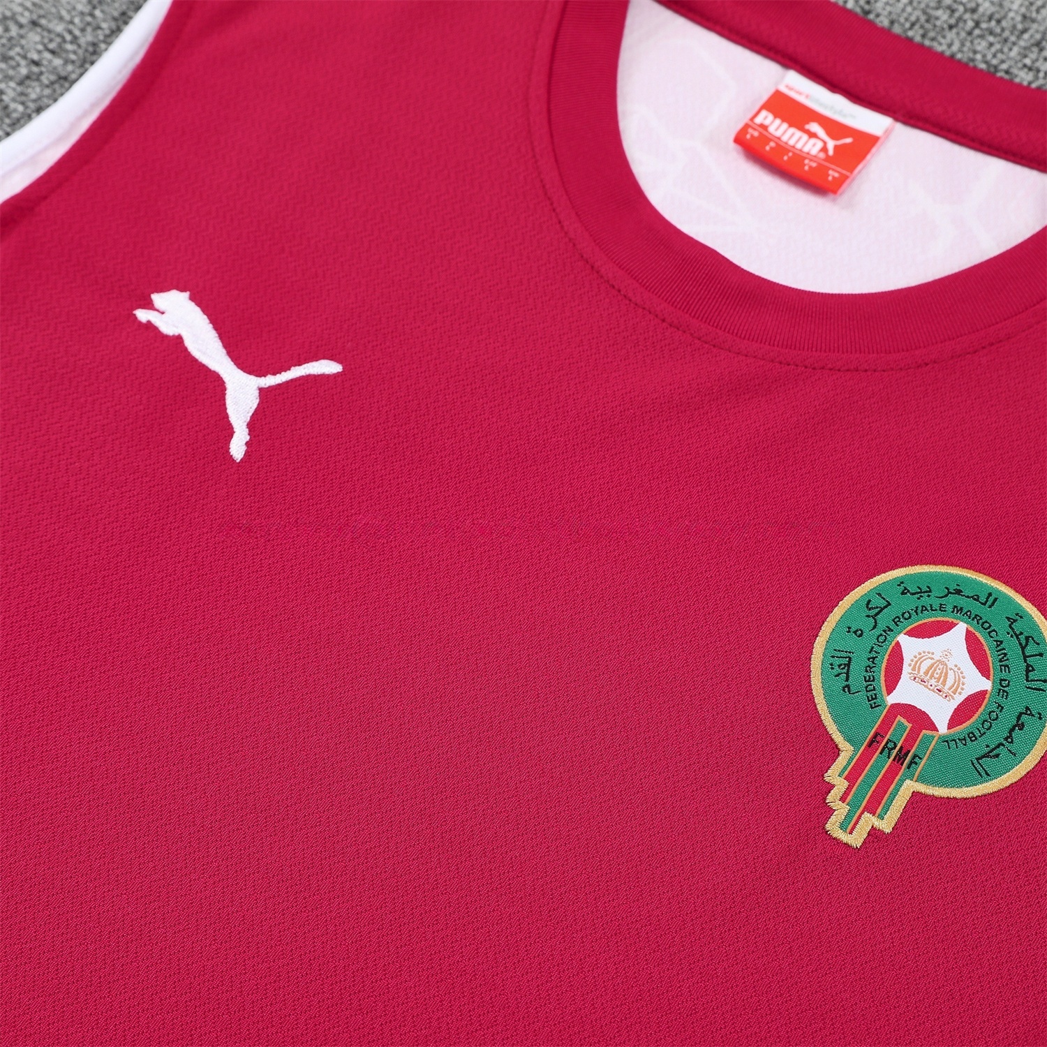 Morocco 2026 Vest Training Set - Red Top and Green Shorts - Unitedfutballjersey