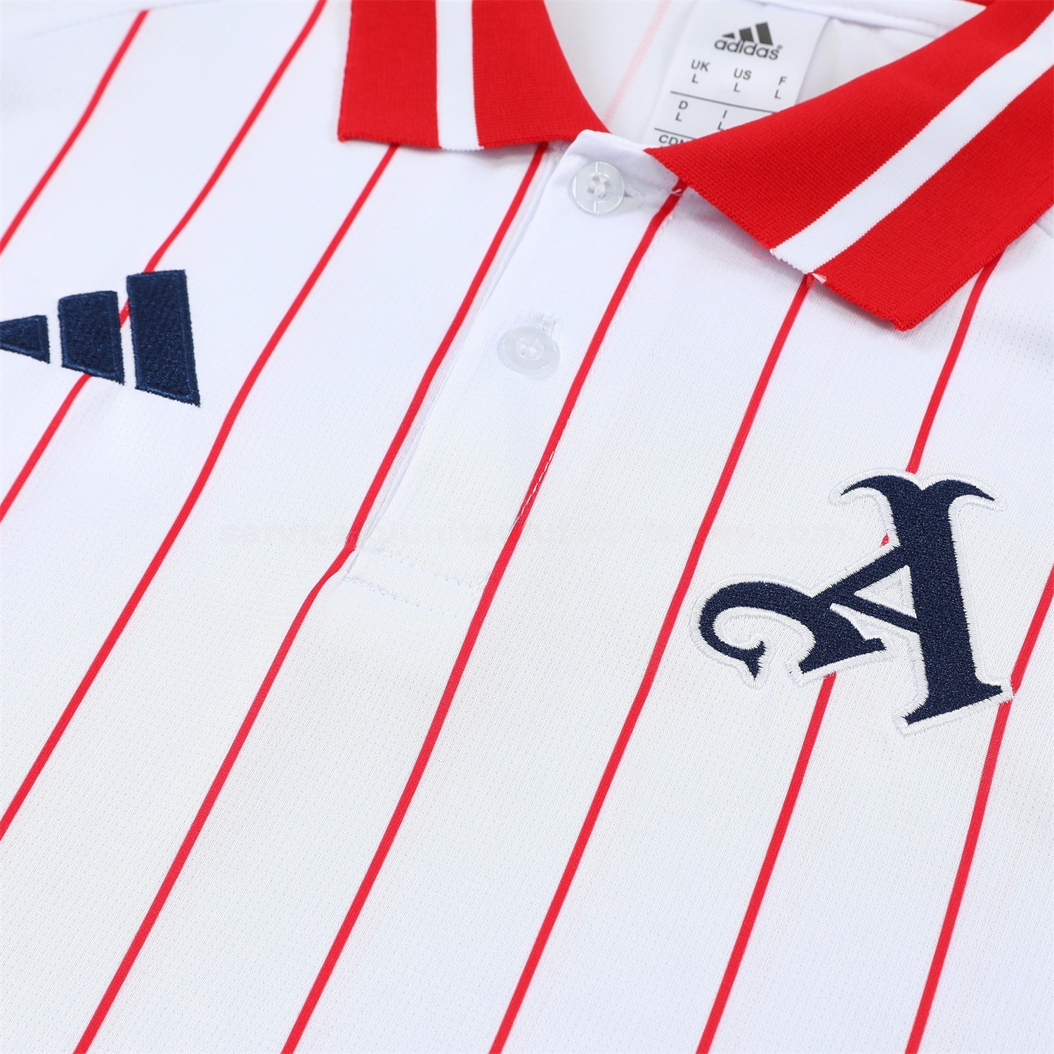 Arsenal 25-26 POLO Short-Sleeve Training Set - White Top and Deep Blue Pants - Unitedfutballjersey