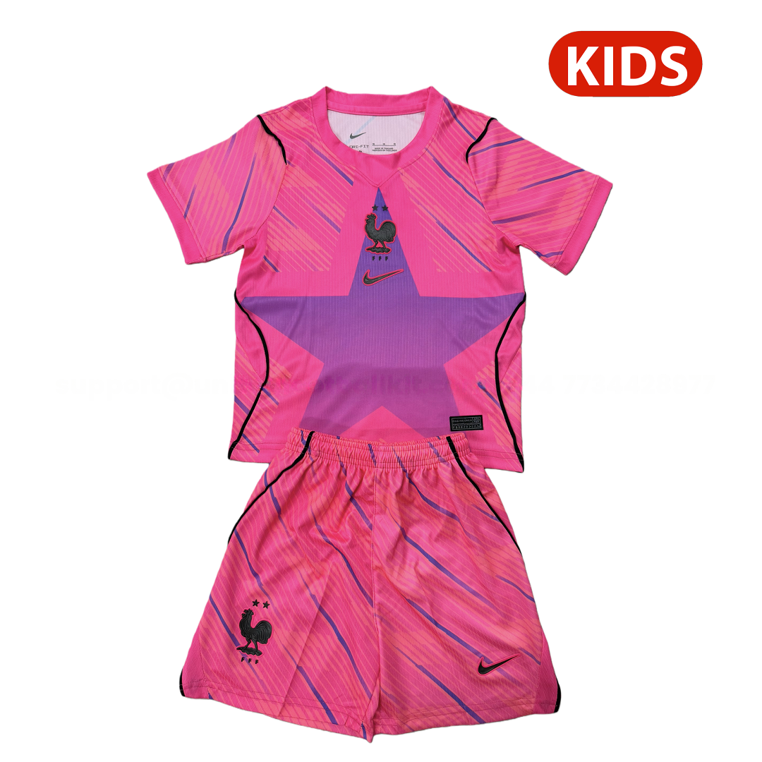 France 2026 Pink Goalkeeper Kids Kit - Unitedfutballjersey
