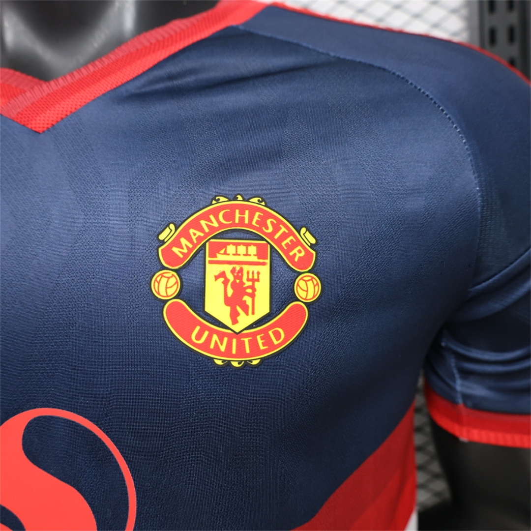 Manchester United 26-27 Retro Casual Style Blue White Jersey - Player Version - Unitedfutballjersey