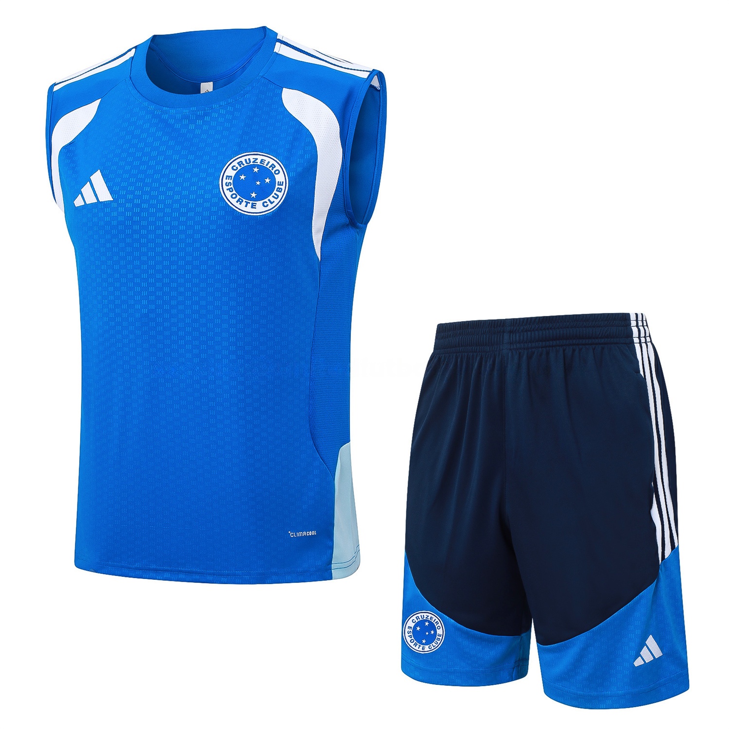 Cruzeiro 25-26 Vest Training Set - Ocean Blue Vest and Dark Blue Shorts - Unitedfutballjersey