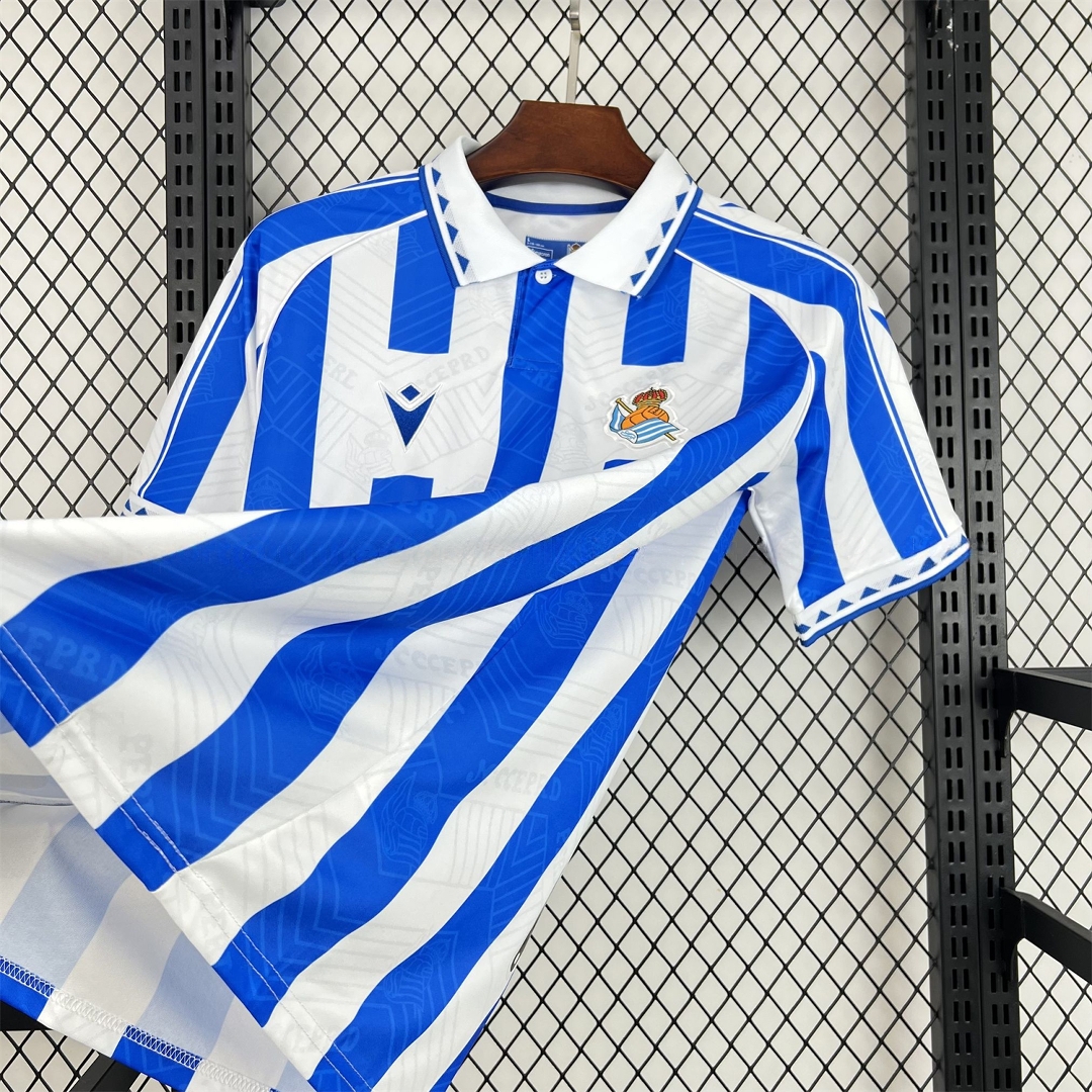 Real Sociedad 25-26 White With Royal Blue Retro Style Special Jersey - Fans Version - Unitedfutballjersey