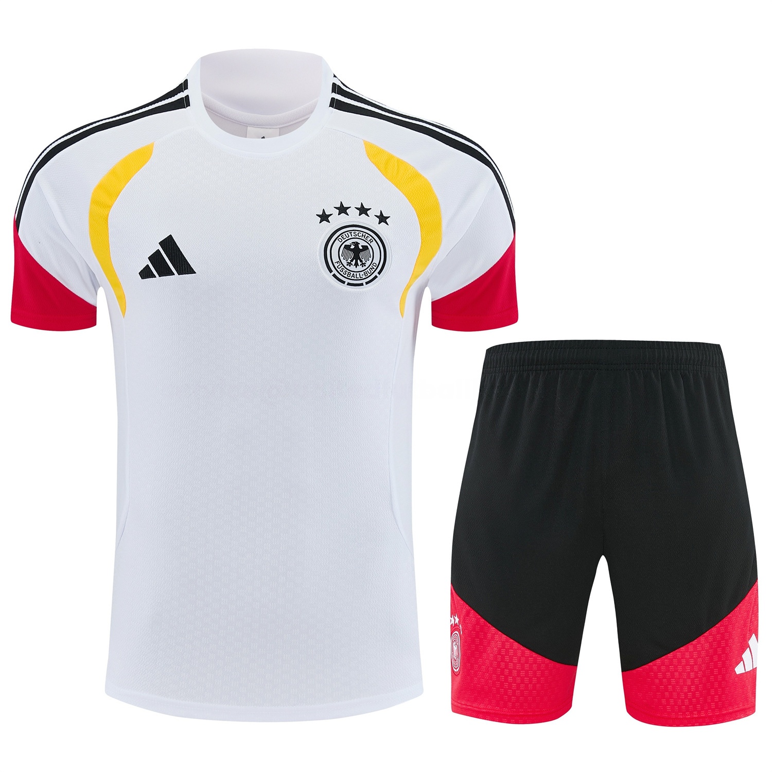 Germany 2026 Short-Sleeve Training Set - White Top and Black Shorts - Unitedfutballjersey
