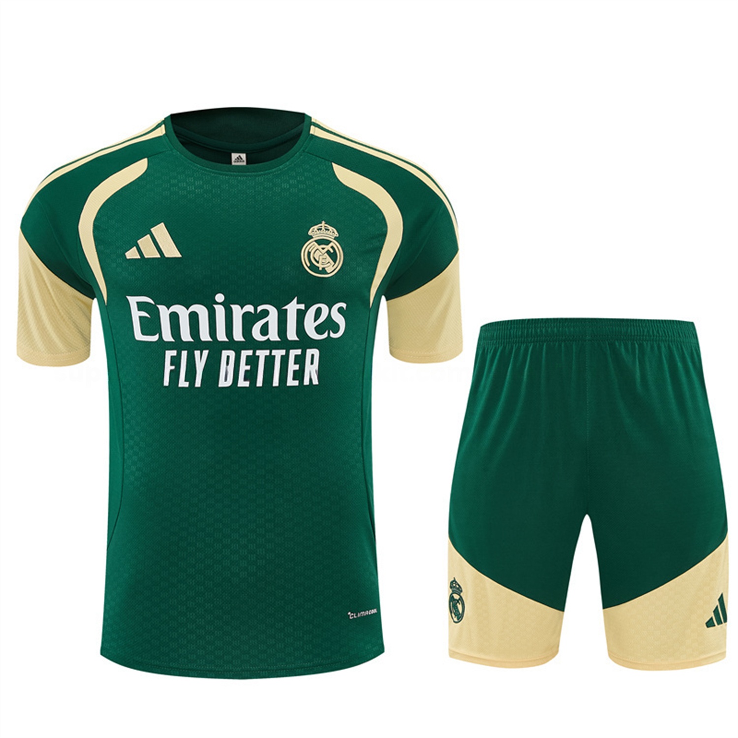 Real Madrid 26-27 Kids Short-Sleeve Training Set - Green Top & Green Shorts - Unitedfutballjersey