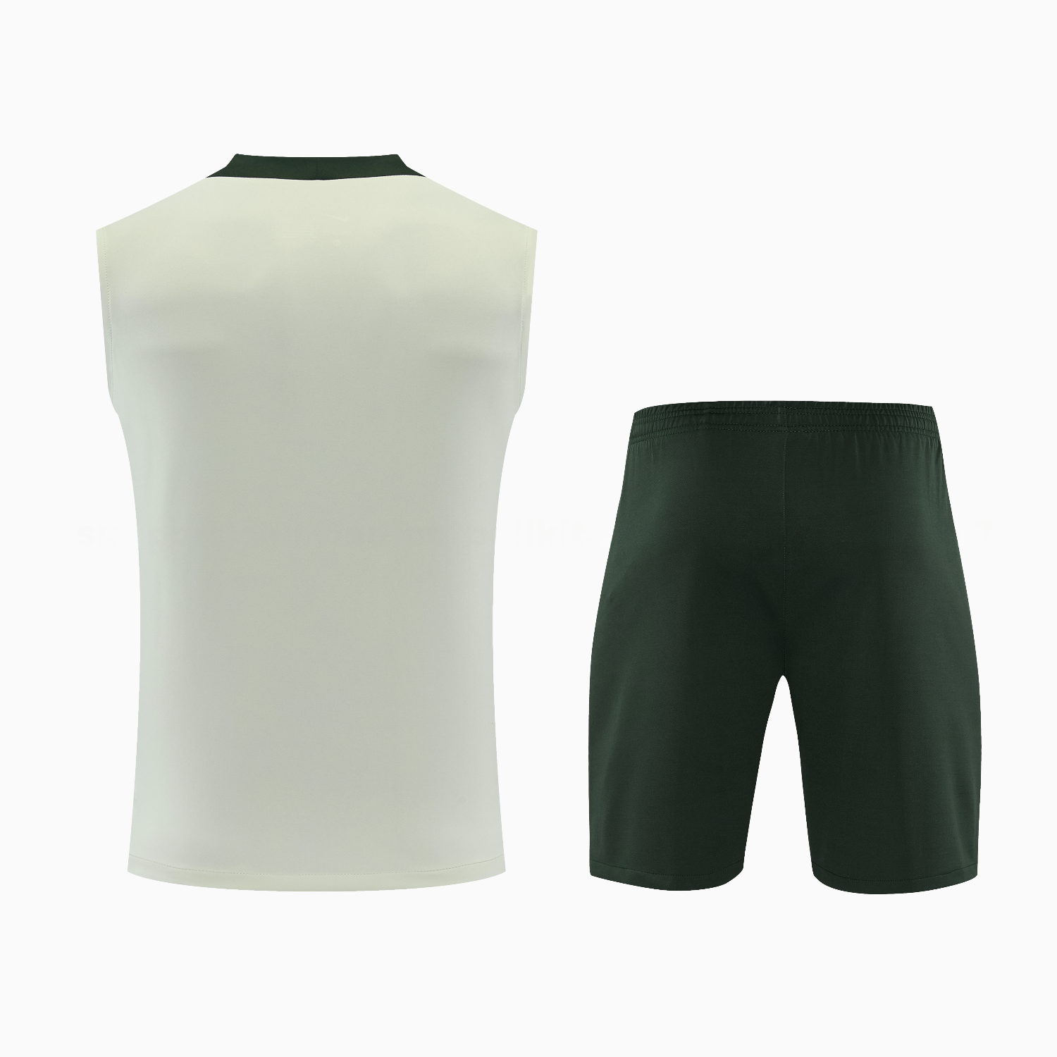 C.H.E.L.S.E.A 25-26 Vest Training Set - Light Gray With Dark Green Accents Top & Dark Green Pants - Unitedfutballjersey