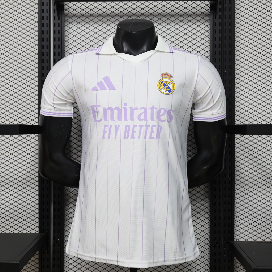 Real Madrid 25-26 Retro Style White Polo Jersey - Player Version - Unitedfutballjersey