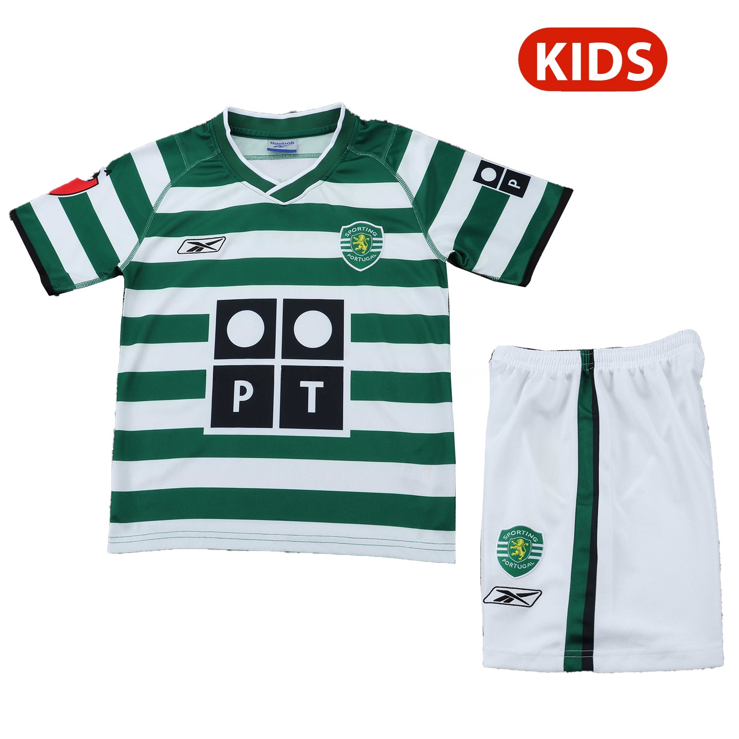 Retro Sporting CP 2003-04 Home Kids Kit - Unitedfutballjersey