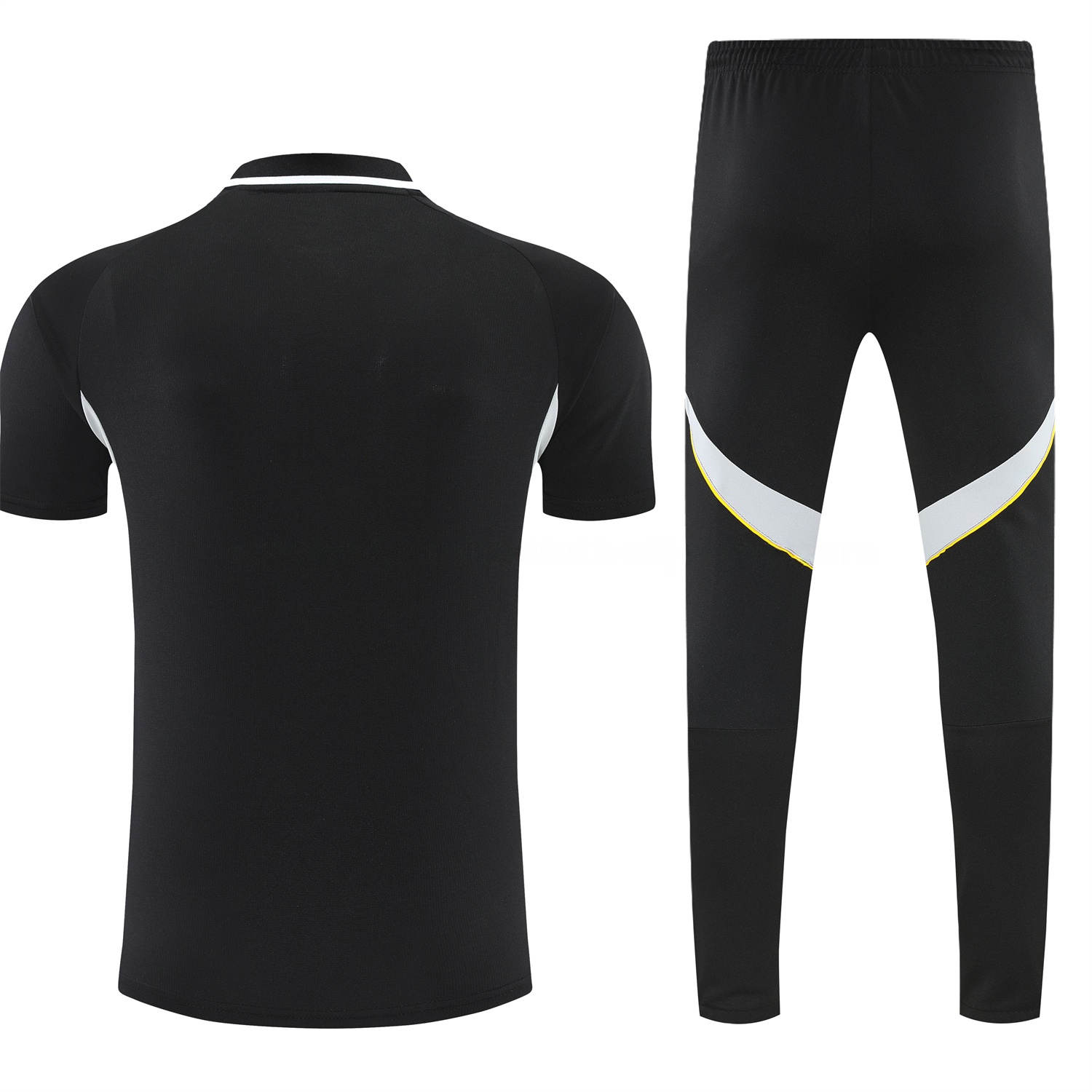 Real Madrid 25-26 POLO Short-Sleeve Training Set - Black Top and Black Pants - Unitedfutballjersey