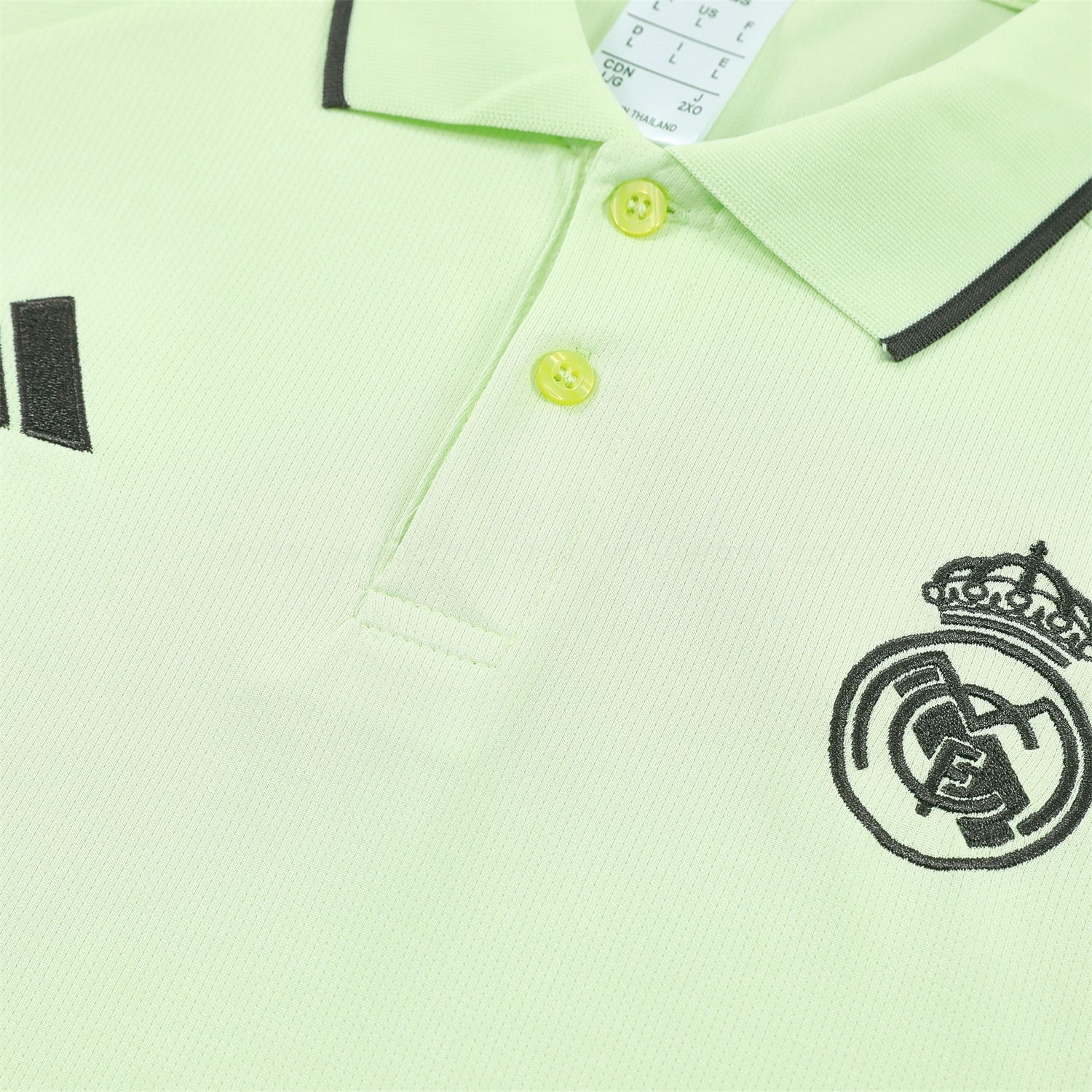 Real Madrid 25-26 POLO Short-Sleeve Training Set - Light Green Top and Dark Grey Pants - Unitedfutballjersey