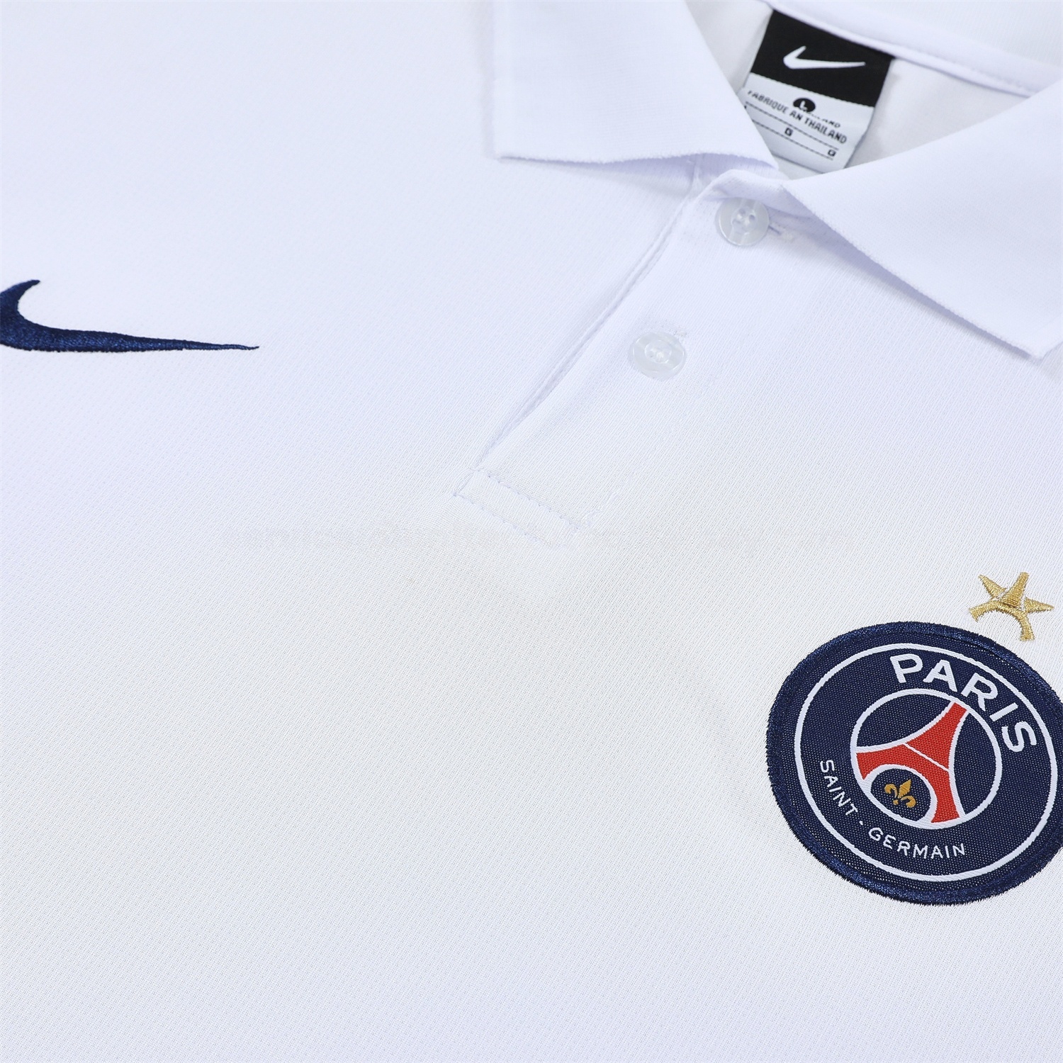 Paris Saint-Germain PSG 25-26 POLO Short-Sleeve Training Set - White Top and Dark Blue Pants - Unitedfutballjersey