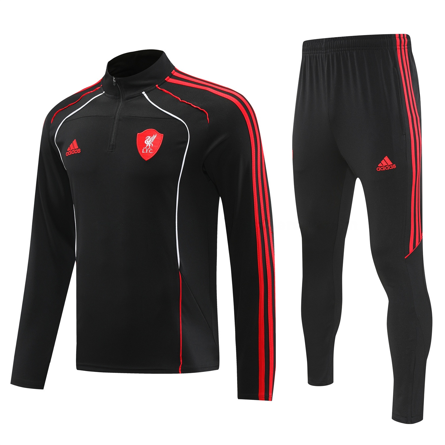 Liver.pool 25-26 Long Sleeve Training Set - Black Top & Pants - Unitedfutballjersey