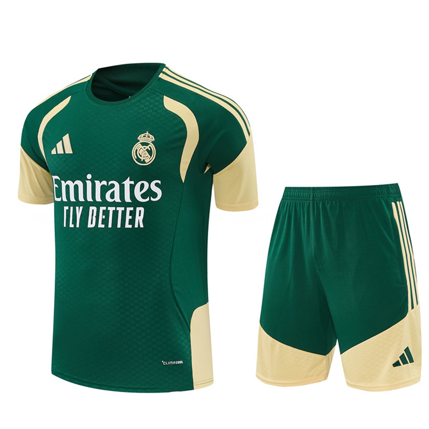 Real Madrid 26-27 Short-Sleeve Training Set - Green Top & Green Shorts - Unitedfutballjersey