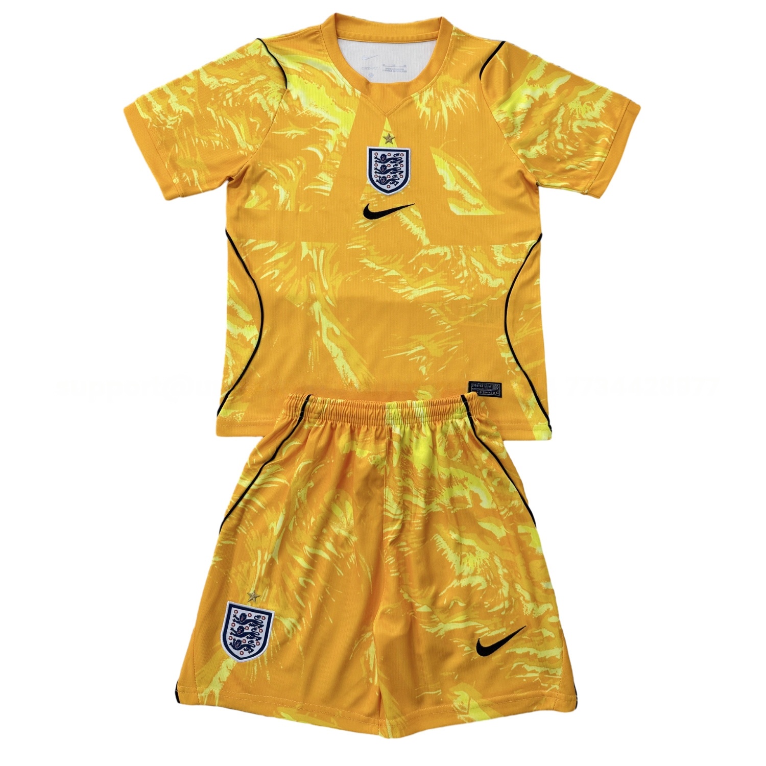 England 2026 Goalkeeper Yellow Men's Adult Jersey Set - Fans Version - Unitedfutballjersey