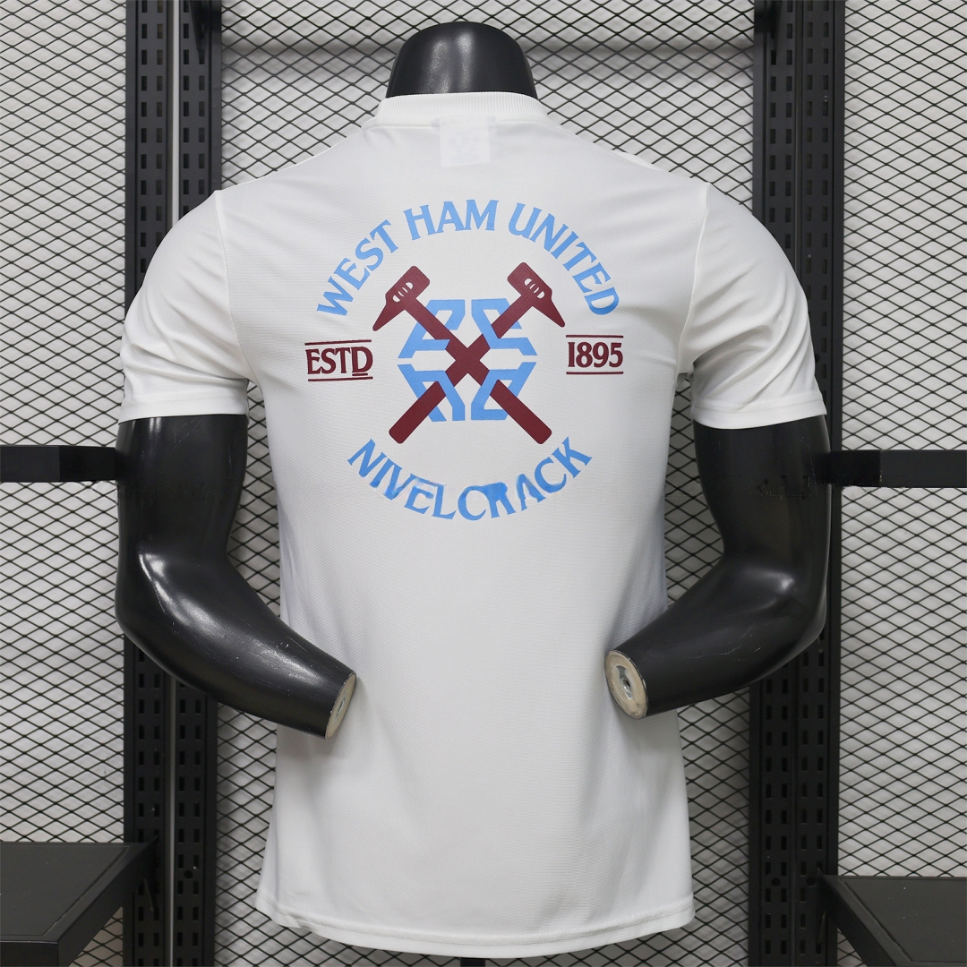 West Ham United 26-27 Retro Casual Style White Jersey - Player Version - Unitedfutballjersey