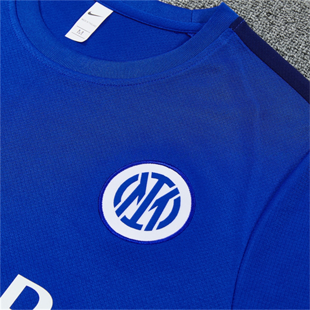 Inter Milan 26-27 Short-Sleeve Training Set - Ocean Blue Top & Deep Blue Shorts - Unitedfutballjersey