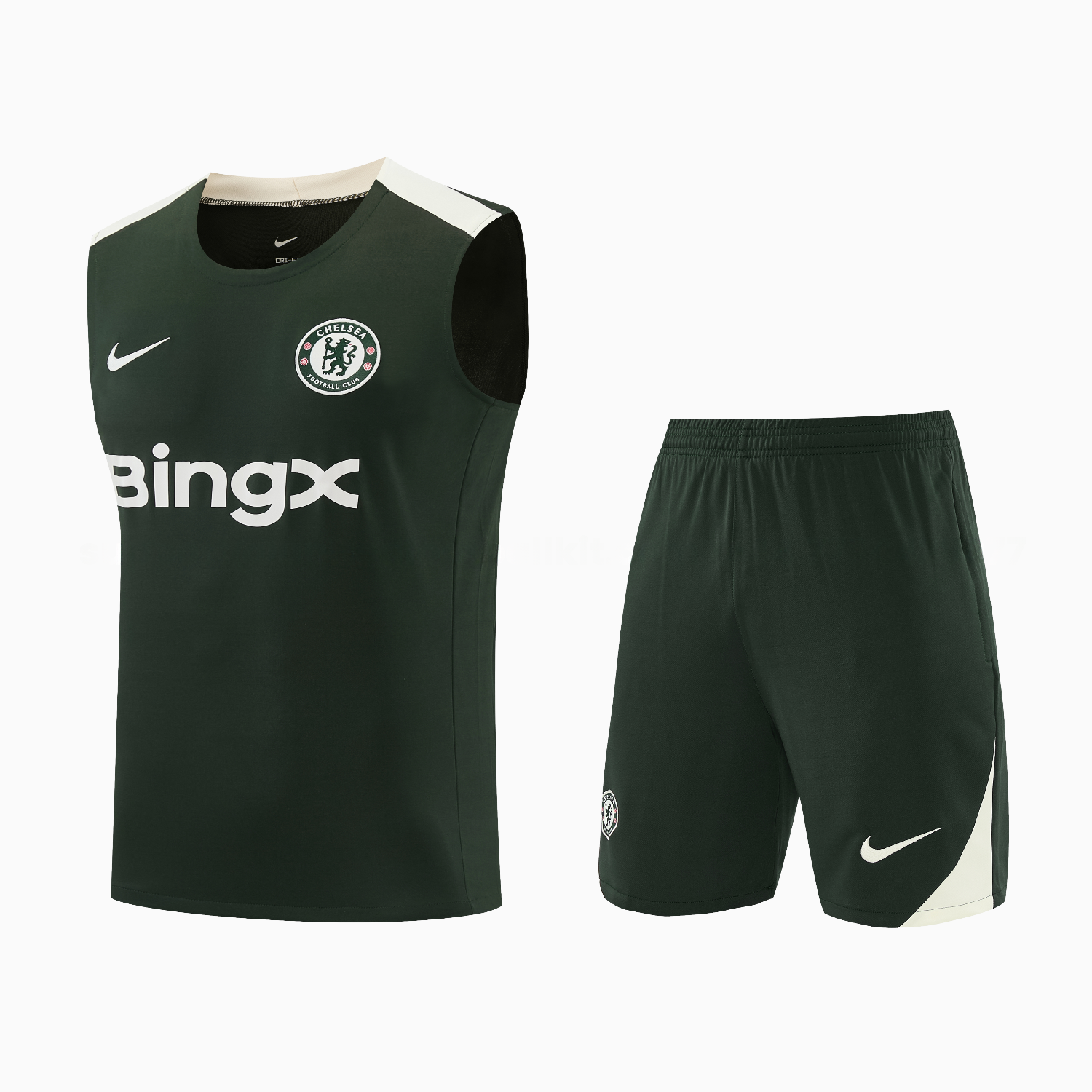 C.H.E.L.S.E.A 25-26 Vest Training Set - Dark Green With White Accents Top & Pants - Unitedfutballjersey