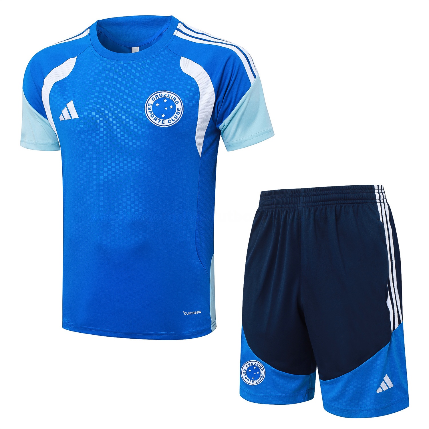 Cruzeiro 25-26 Short-Sleeve Training Set - Blue Vest & Blue Shorts - Unitedfutballjersey