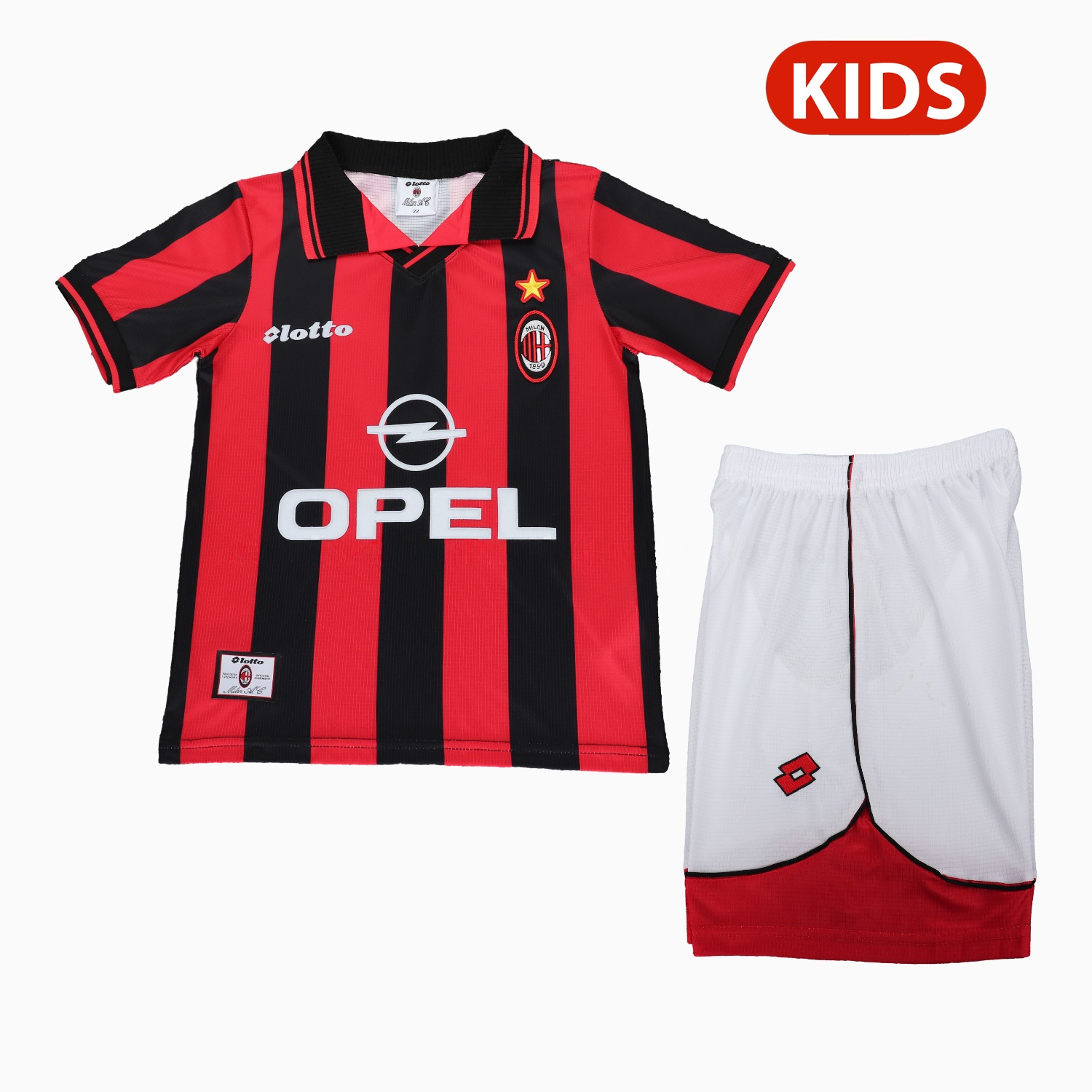 Retro AC Milan 1997-98 Home Kids Kit - Unitedfutballjersey