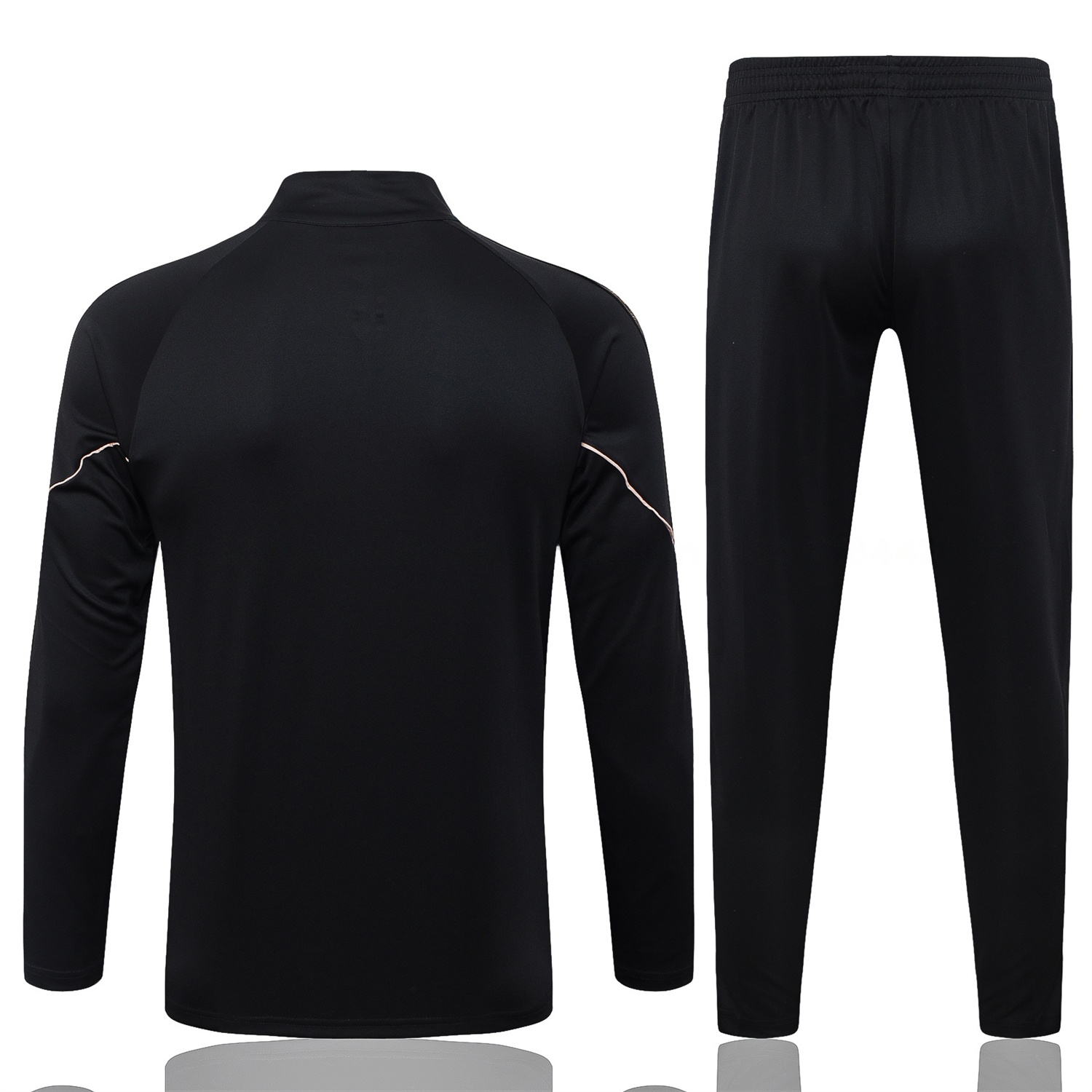 Portugal 2026 Long Sleeve Training Set - Gold Lines Black Top & Pants - Unitedfutballjersey