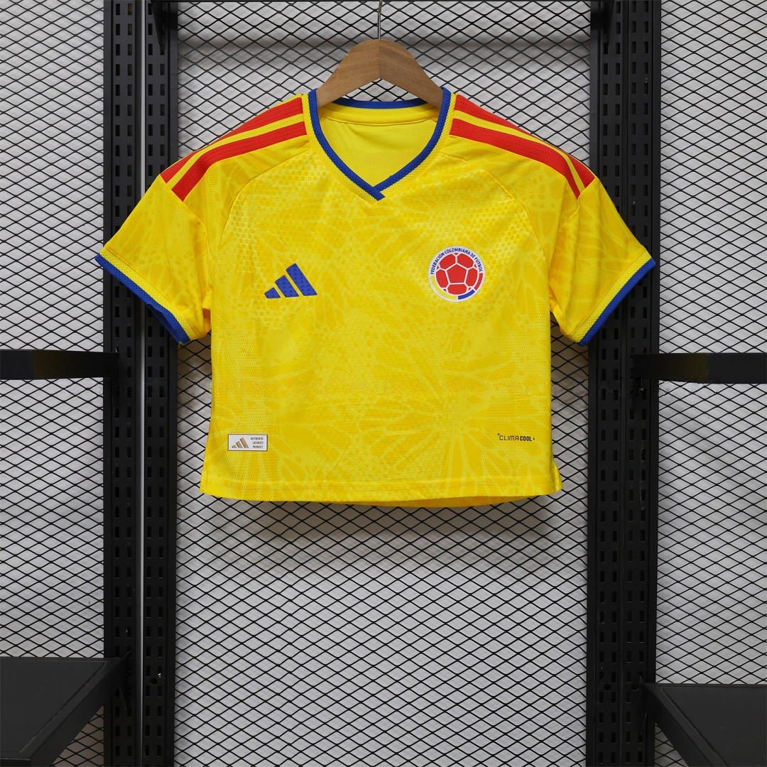 Women's Colombia 2026 Home Cropped Jersey - Player Version - Unitedfutballjersey