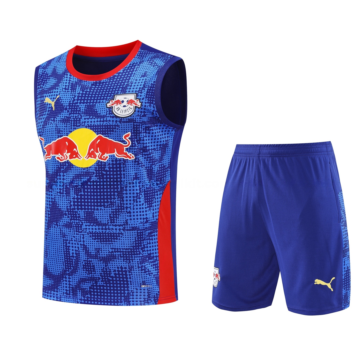 RB Leipzig 25-26 Vest Training Set - Blue With Red Top & Dark Blue Pants - Unitedfutballjersey