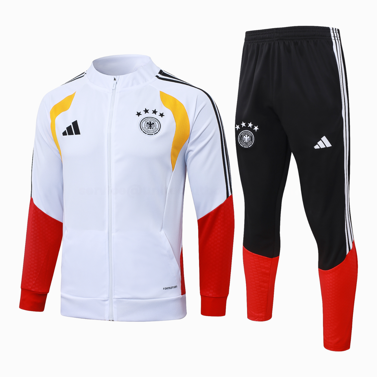 Germany 2026 Windbreaker Training Set - White Top and Black Pants - Unitedfutballjersey