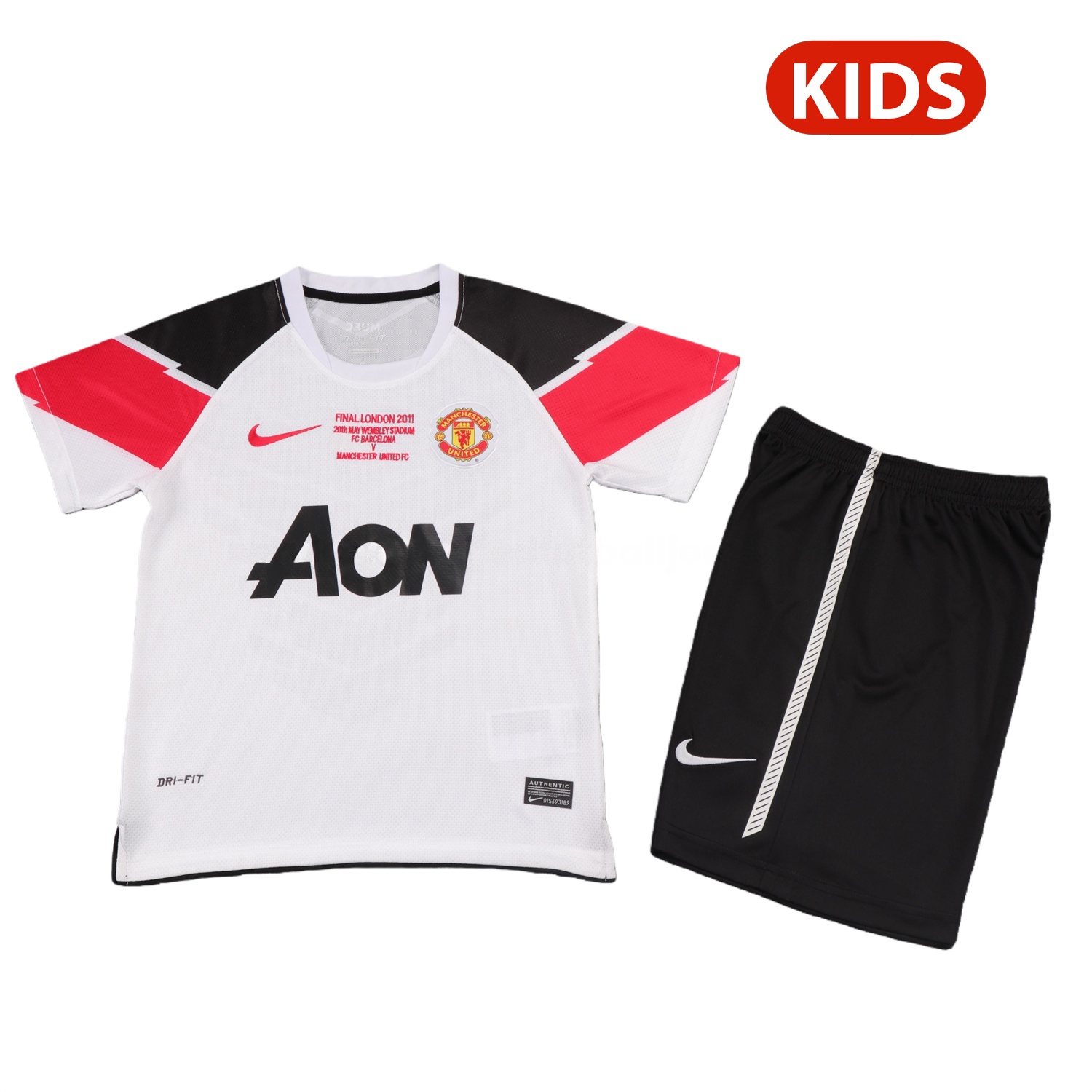 Retro Manchester United 2011-12 Away Kids Kit - Champions League Version - Unitedfutballjersey