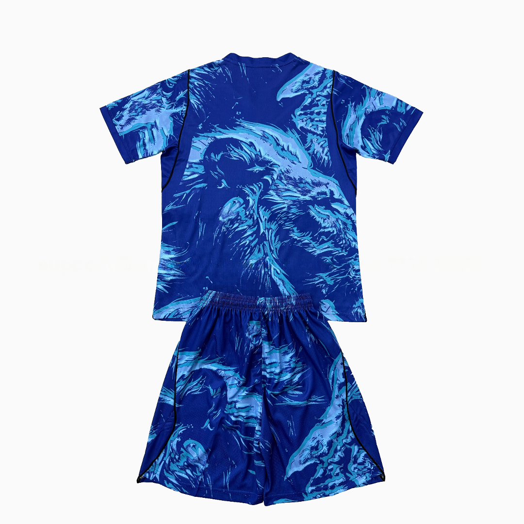 England 25-26 Blue Goalkeeper Kids Kit - Unitedfutballjersey